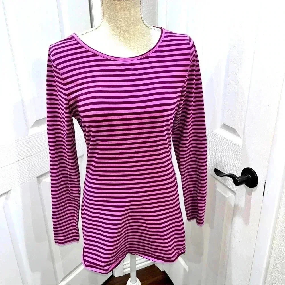 Matilda Jane round of applause stretch striped long sleeve scoop neck shirt - Picture 2 of 8